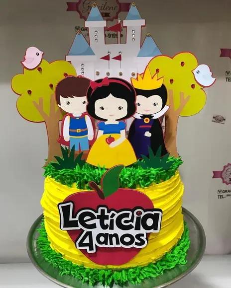 Topo de Bolo Branca de Neve Cute