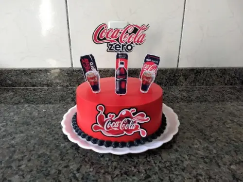 Topo de Bolo Coca Cola Zero