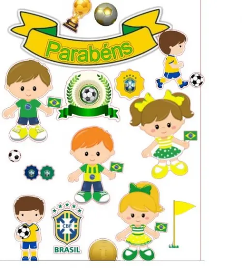 Topo de Bolo Brasil na Copa