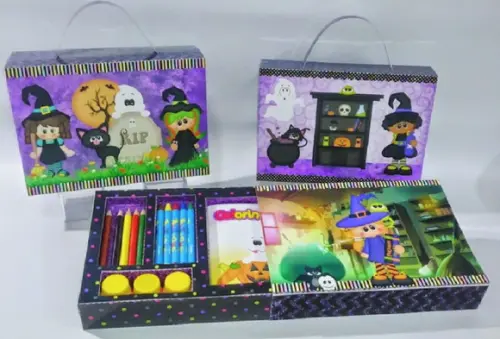 Bruxinhas Halloween Kit de Colorir