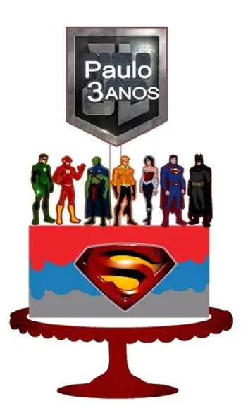 Topo de Bolo Liga da Justiça 3