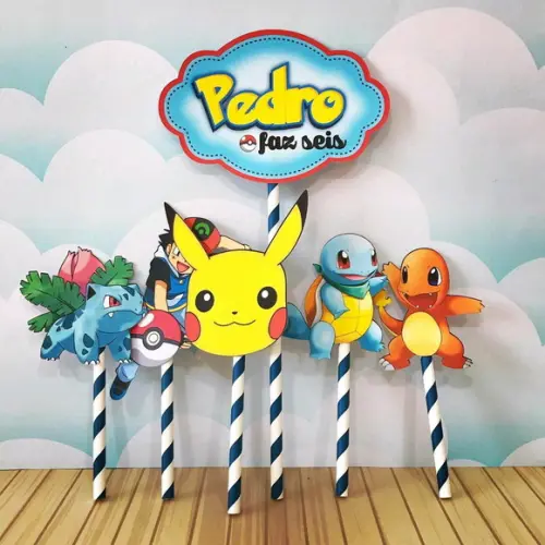 Topo de bolo Pokémon