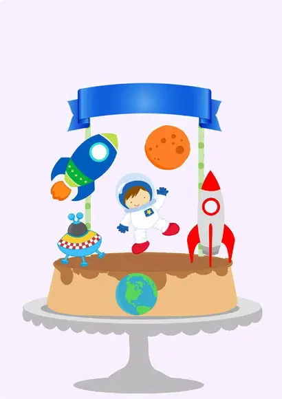 Topo de Bolo Astronauta 3
