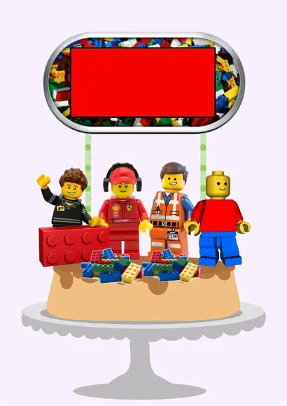Topo de Bolo Lego