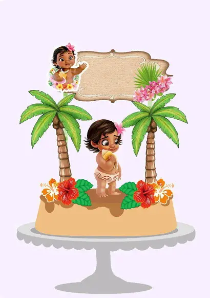 Topo de Bolo Moana Baby