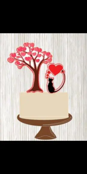Tp Dia dos Namorados Gatinho e Coração