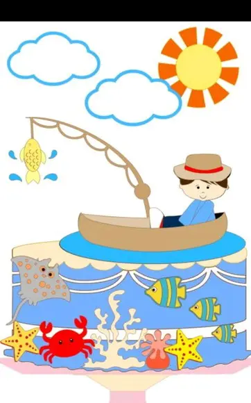 Topo de Bolo Menino Pescador 2