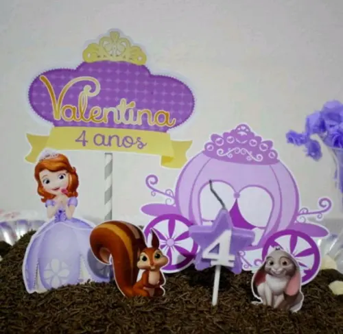 Topo de Bolo Pricesa Sofia Carruagem