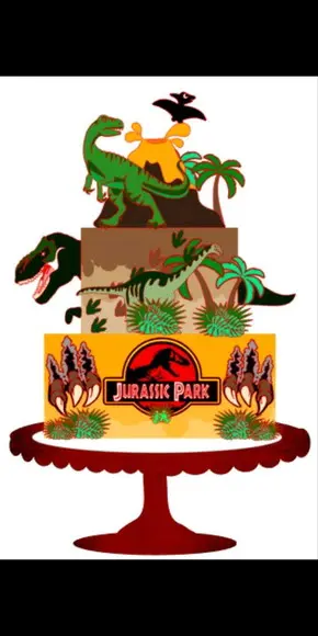 Topo de Bolo Jurassic Park 2