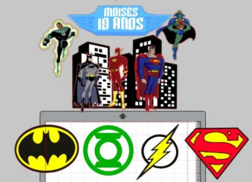 Topo de Bolo Liga da Justiça 2