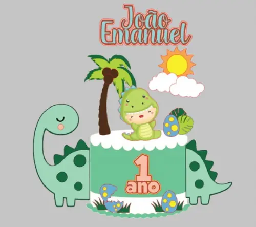 Topo de Bolo Dino Baby