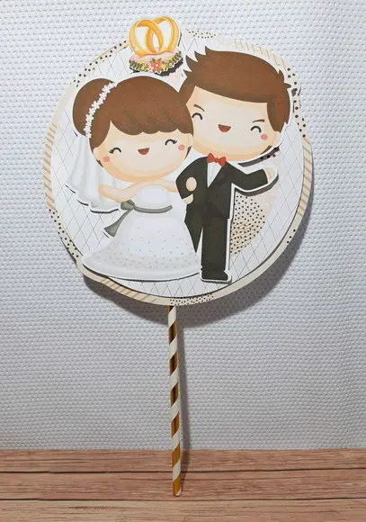 Topo de Bolo Casamento Cute