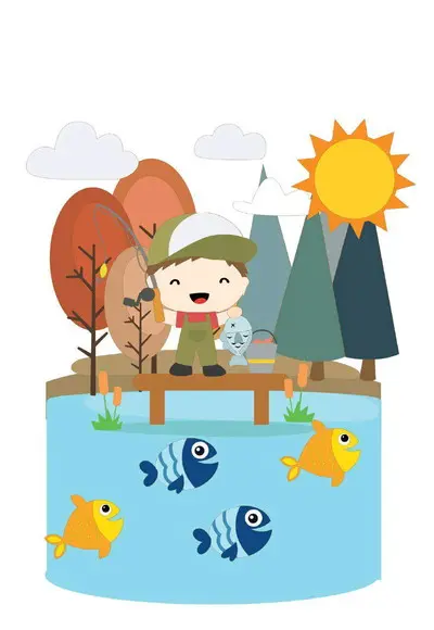 Topo de Bolo Menino Pescador