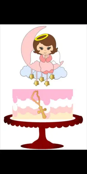 Topo de Bolo Batizado Menina