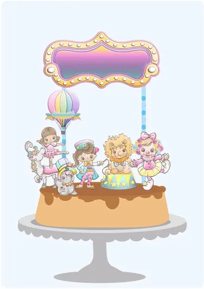 Topo de Bolo Circo Candy
