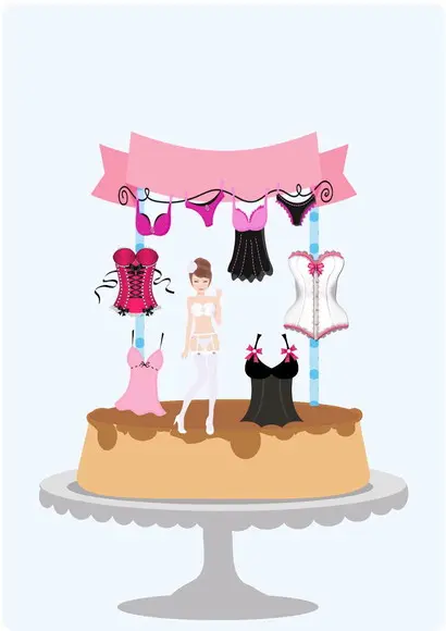 Topo de Bolo Chá de Lingerie