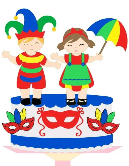 Topo de Bolo Carnaval Bobo e Frevo