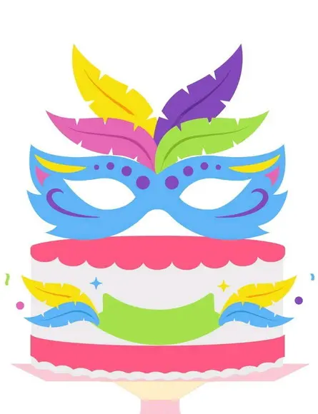 Topo de Bolo Máscara de Carnaval 1