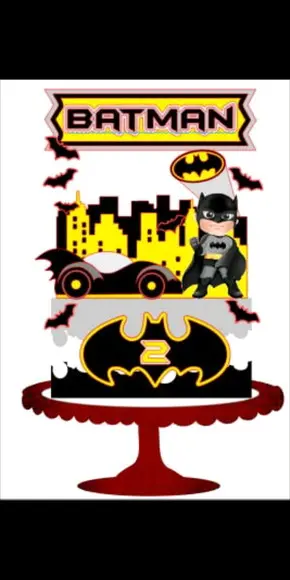 Topo de Bolo Batman