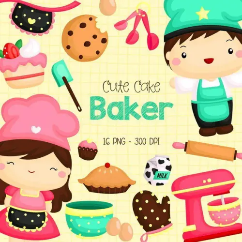 Cute Cake Baker em Png