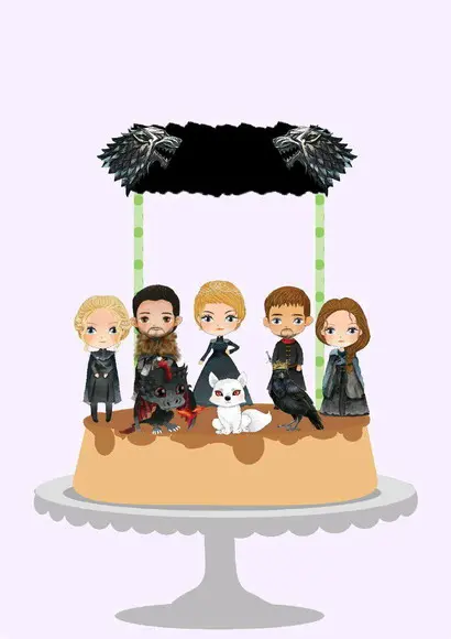 Topo de Bolo Game Of Thrones Cute