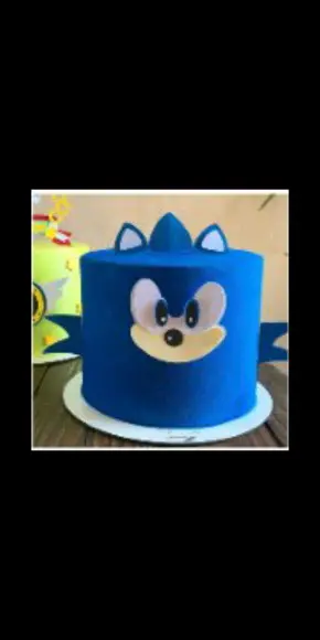 Topo de Bolo Rosto do Sonic