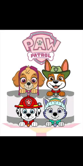 Topo de Bolo Patrulha Canina Menina