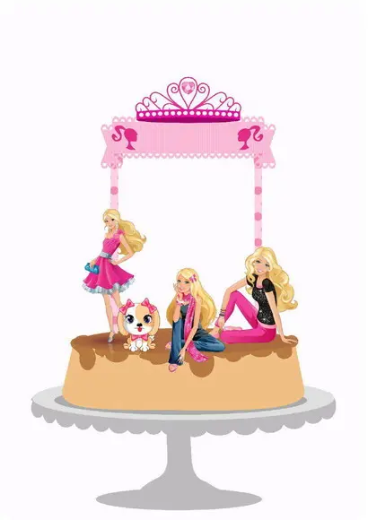 Topo de Bolo da Barbie Fashion