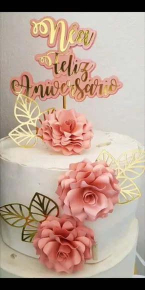 Topo de Bolo Feliz Aniversário
