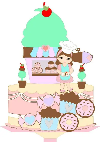 Topo de Bolo Confeiteira