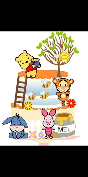 Topo de Bolo Ursinho Pooh