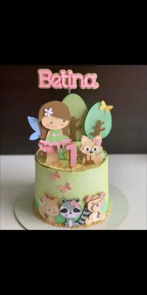 Topo de Bolo Fadinha dos Animais