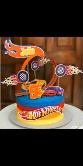 Topo de Bolo Hot Wheels