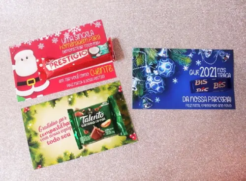 Cartão de Natal com Chocolate