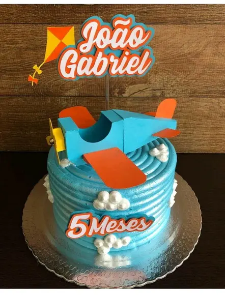 Topo de Bolo Avião 3d