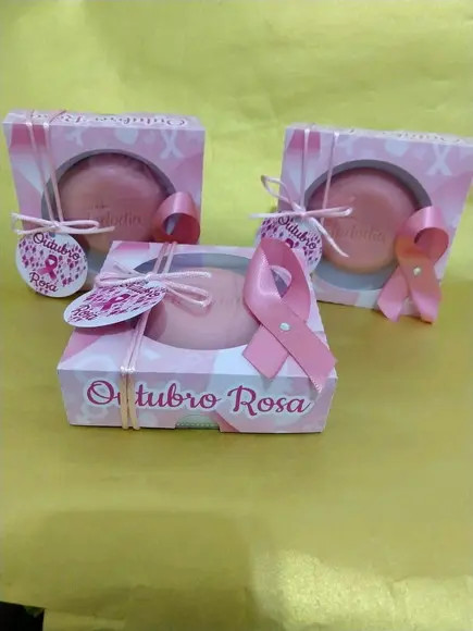 Caixa Porta Sabonete Outubro Rosa