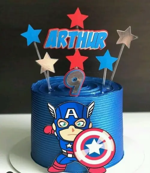 Topo de Bolo Capitão América Baby