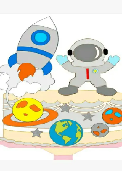 Topo de Bolo Astronauta(camadas)