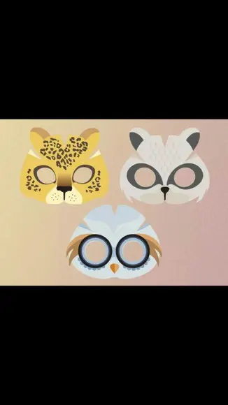pdf Máscara Animais Onça Guaxinim Coruja