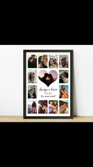 Quadro Fotos e Nome Dia dos Namorados