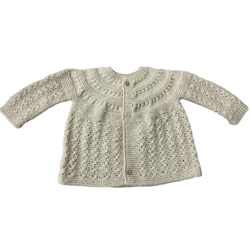 Casaquinho de lã para bebê na cor Bege
