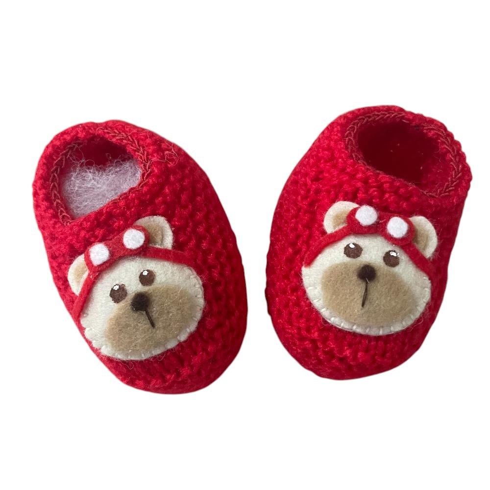 Sapatinho Urso Aviador - Vermelho