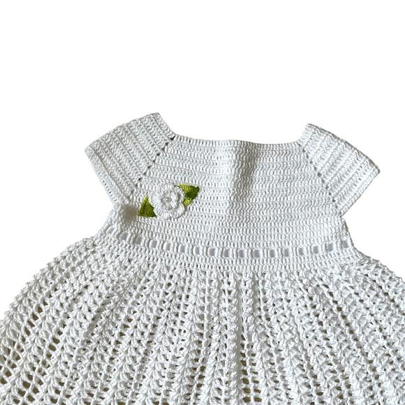 Vestido de Crochê para Bebê Branco