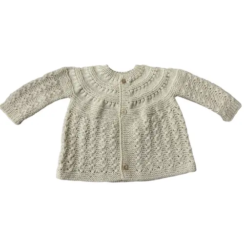 Casaquinho de lã para bebê na cor Bege