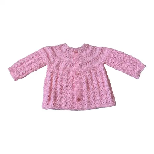 Casaquinho de lã para bebê na cor Rosa Bebê
