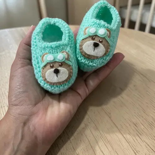Sapatinho Urso Aviador - Verde Bebê