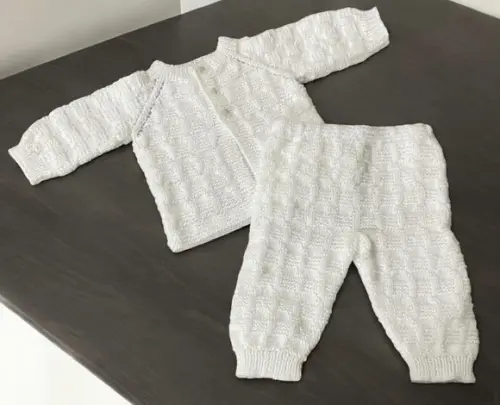 Calça e Casaquinho de Lã para Bebê
