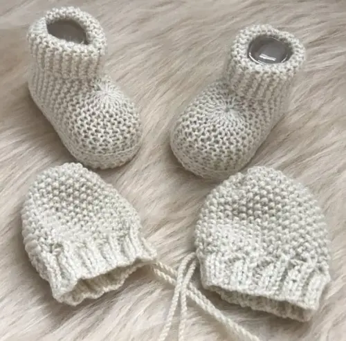Luva e Bota para Bebê Bege