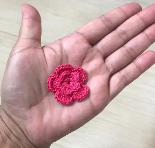 Flores de Crochê para Aplicação Rosa com 20 Unidades