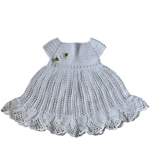 Vestido de Crochê para Bebê Branco